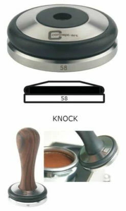 Concept-Art Coffee Tamper Base, 58mm Stainless, Knock Flat