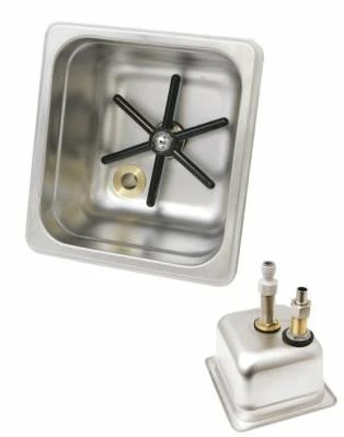 Espresso Parts Milk Jug Rinser, In Bench, Square 3 Espresso Parts Milk Jug Rinser, In Bench, Square