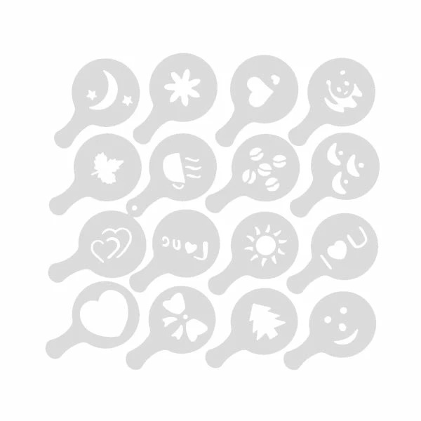 Ten Mile Latte Art Stencils 16-Piece Set 3 Ten Mile Latte Art Stencils 16-Piece Set