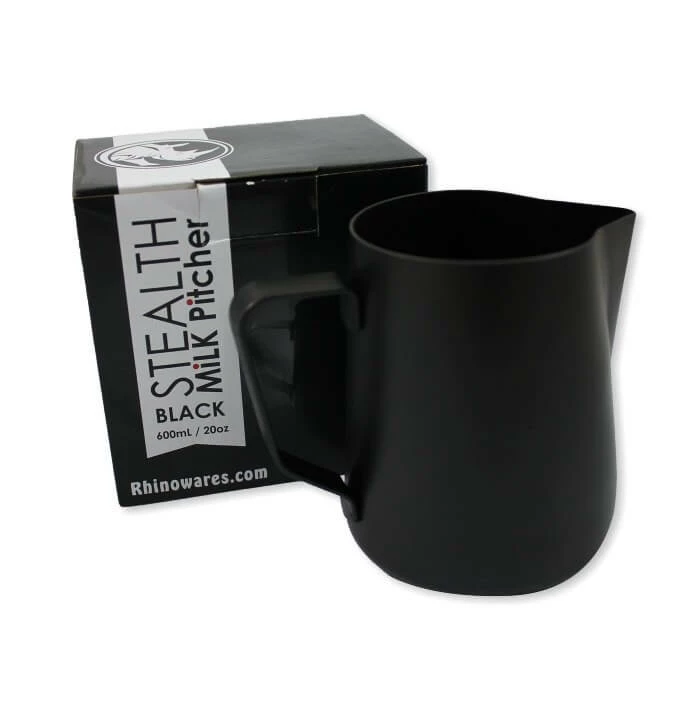 Rhino Black Stealth Milk Pitcher - 20oz/600ml 3 Rhino Black Stealth Milk Pitcher - 20oz/600ml